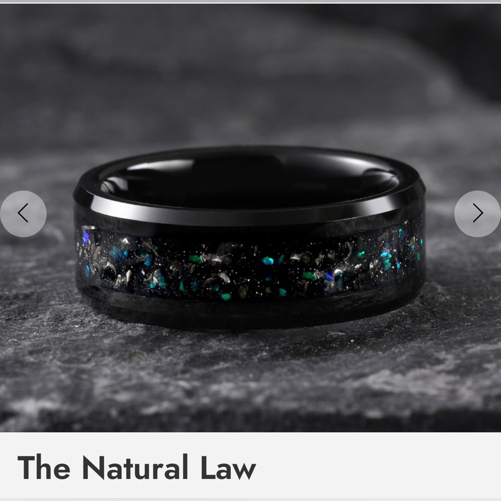 Brand New! Men’s Tungsten Dinosaur Bone Inlay Ring